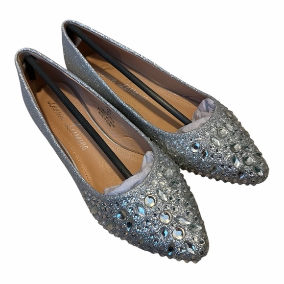 Lauren Lorraine Shoes - LAUREN LORRAINE KESLEY SILVER BALLET FLATS